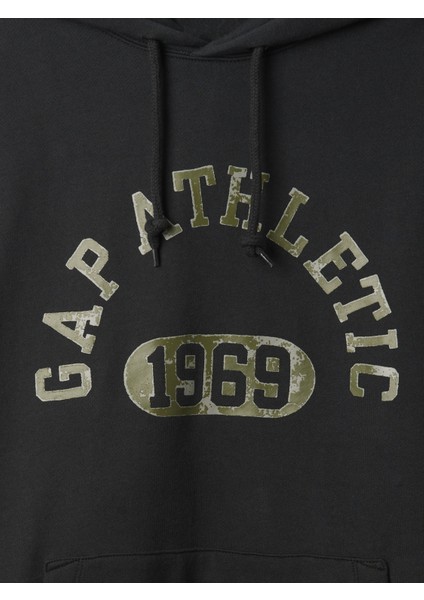 Erkek Siyah Gap 1969 Logo Sweatshirt