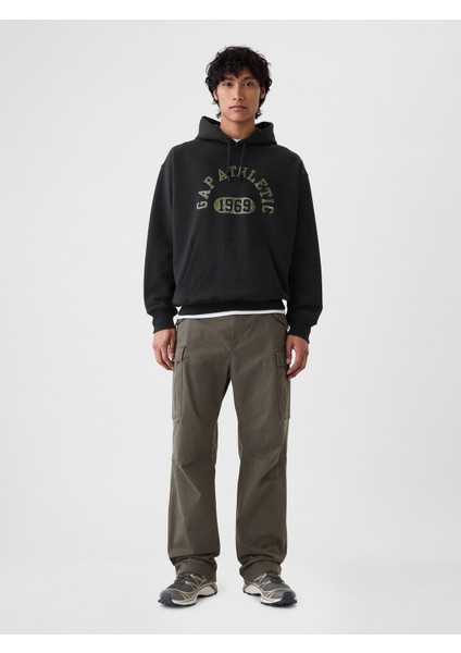 Erkek Siyah Gap 1969 Logo Sweatshirt