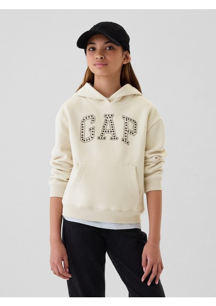 Kız Çocuk Kırık Beyaz Gap Logo Relaxed Fleece Sweatshirt