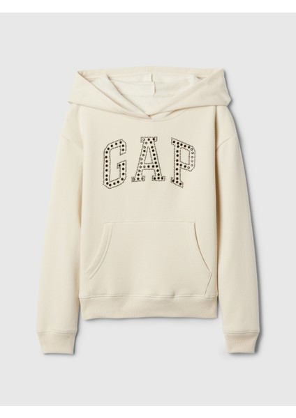 Kız Çocuk Kırık Beyaz Gap Logo Relaxed Fleece Sweatshirt