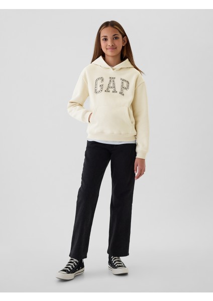 Kız Çocuk Kırık Beyaz Gap Logo Relaxed Fleece Sweatshirt