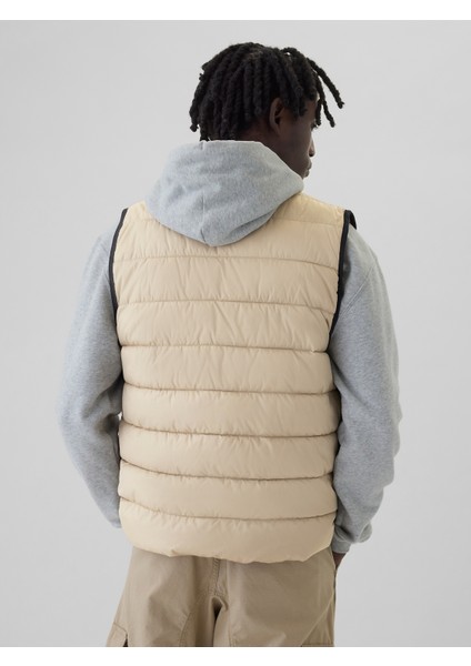 Erkek Bej Gap Logo Coldcontrol Puffer Şişme Yelek