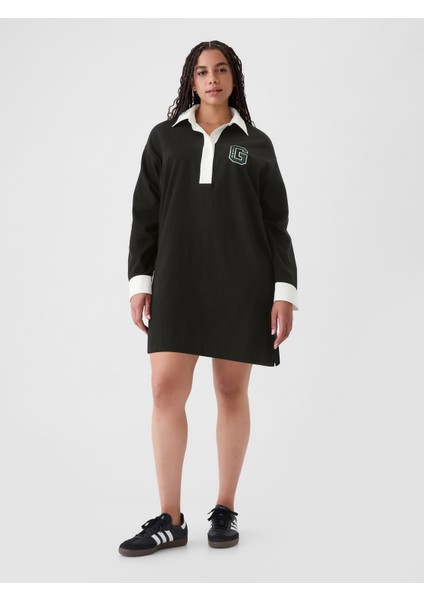 Kadın Siyah Gap Logo Polo Yaka Mini Elbise fırsatları