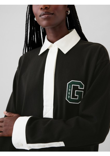 Kadın Siyah Gap Logo Polo Yaka Mini Elbise indirimleri