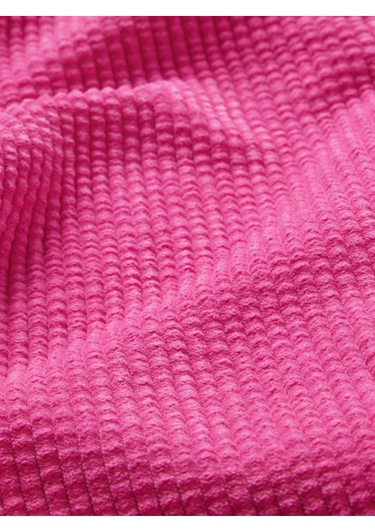 Kız Çocuk Pembe Wide-Leg Kadife Pull-On Kargo Pantolon