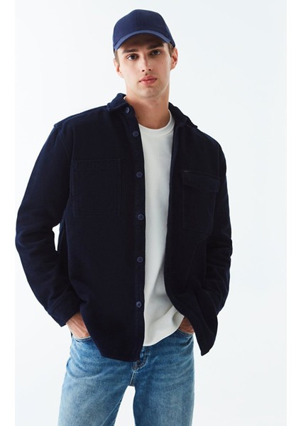 Erkek Basıc Uzun Kol Kadife Lacivert Gömlek fiyatları