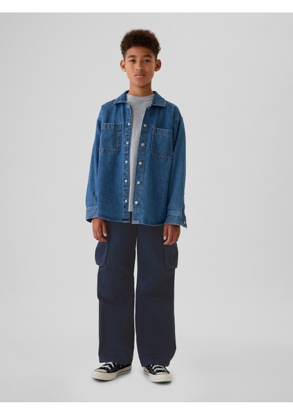 Erkek Çocuk Lacivert Baggy Kargo Pantolon