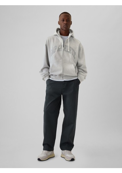 Erkek Gri Gap Logo Heavyweight Fermuarlı Sweatshirt fırsatları