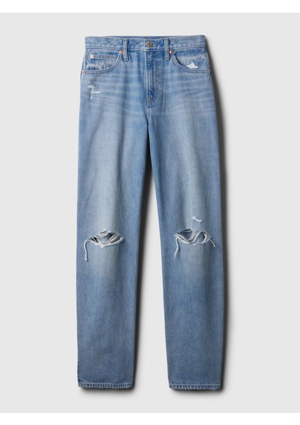Kadın Mavi High Rise Barrel Jean Pantolon fiyatları