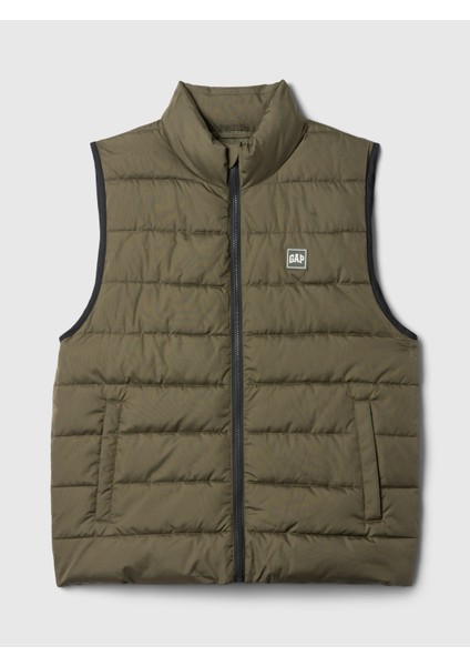 Erkek Haki Gap Logo Coldcontrol Puffer Şişme Yelek