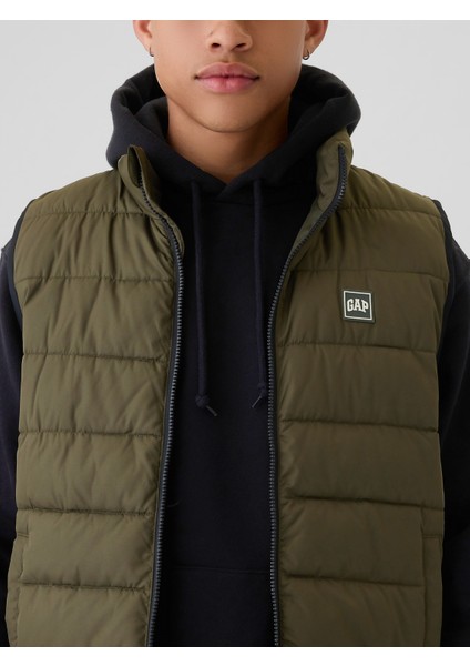 Erkek Haki Gap Logo Coldcontrol Puffer Şişme Yelek