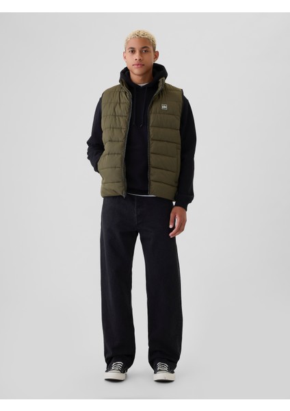 Erkek Haki Gap Logo Coldcontrol Puffer Şişme Yelek