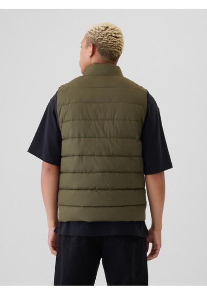 Erkek Haki Gap Logo Coldcontrol Puffer Şişme Yelek