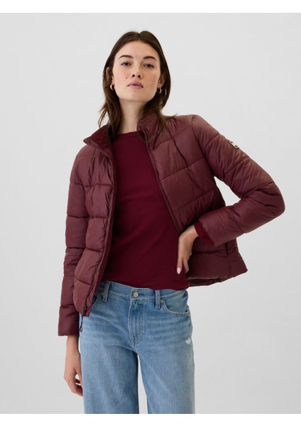 Kadın Bordo Gap Logo Coldcontrol Puffer Şişme Mont