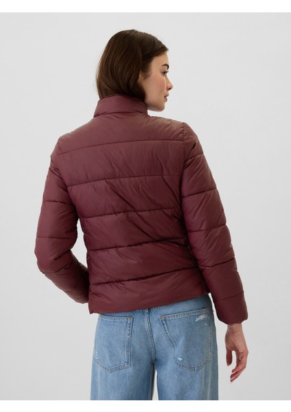 Kadın Bordo Gap Logo Coldcontrol Puffer Şişme Mont