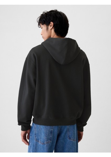 Erkek Siyah Gap Logo Heavyweight Fermuarlı Sweatshirt indirimleri