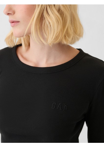 Kadın Siyah Gap Logo T-Shirt