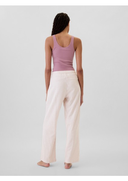 Kadın Pembe Relaxed Flannel Pijama Altı