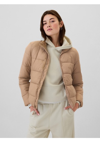 Kadın Bej Gap Logo Coldcontrol Puffer Şişme Mont