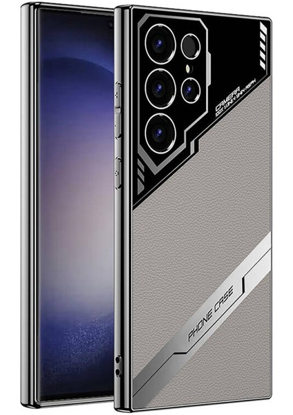 Samsung Galaxy S23 Ultra Kılıf Kamera Korumalı Suni Deri Tasarımlı Taylor Premium Kapak