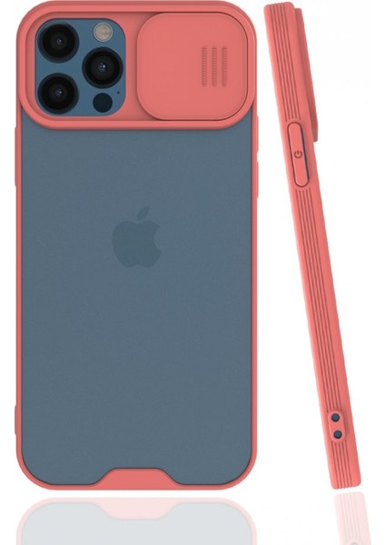 Apple iPhone 12 Pro Max Kılıf Darbelere Dayanıklı Kamera Koruma Sürgülü Platin Kapak
