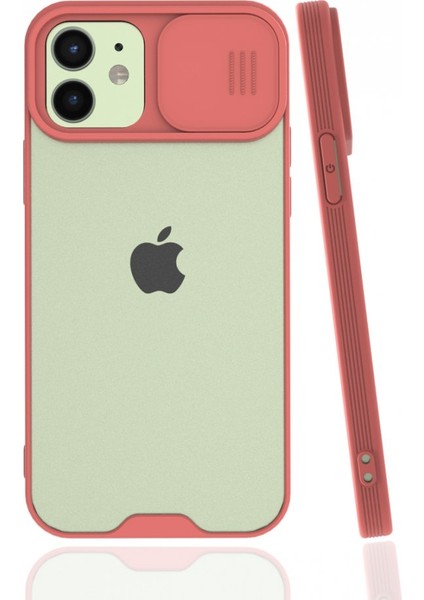 Apple iPhone 12 Xiaomi Mini Kılıf Darbelere Dayanıklı Kamera Koruma Sürgülü Platin Kapak