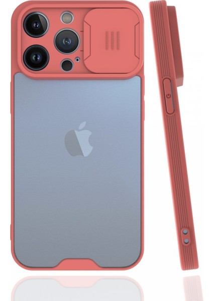 Apple iPhone 13 Pro Max Kılıf Darbelere Dayanıklı Kamera Koruma Sürgülü Platin Kapak