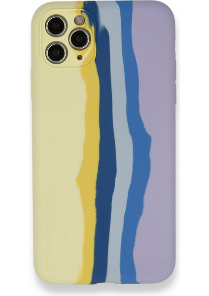 Apple iPhone 11 Pro Kılıf Darbelere Dayanıklı Dışı Silikon Içi Kadife Ebruli Lansman Kapak