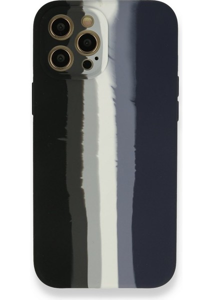 Apple iPhone 12 Pro Max Kılıf Darbelere Dayanıklı Dışı Silikon Içi Kadife Ebruli Lansman Kapak