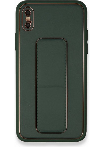 Apple iPhone Xs Kılıf Yatay ve Dikey Standlı Kamera Lens Korumalı Deri Coco Stand Kapak