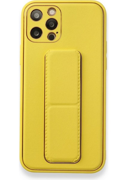 Apple iPhone 12 Pro Kılıf Yatay ve Dikey Standlı Kamera Lens Korumalı Deri Coco Stand Kapak