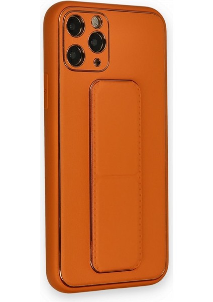 Apple iPhone 11 Pro Max Kılıf Yatay ve Dikey Standlı Kamera Lens Korumalı Deri Coco Stand Kapak