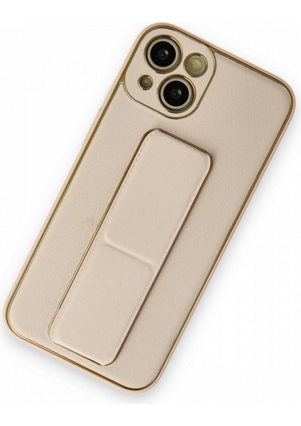 Apple iPhone 14 Kılıf Yatay ve Dikey Standlı Kamera Lens Korumalı Deri Coco Stand Kapak