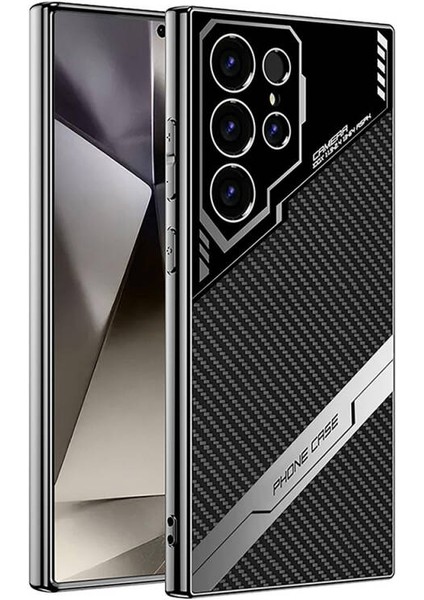 Samsung Galaxy S24 Ultra Kılıf Kamera Korumalı Karbon Tasarımlı Taylor Premium Kapak