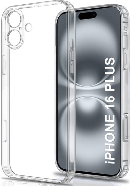 Apple iPhone 16 Plus Kapak Kamera Korumalı Tıpalı Şeffaf Silikon Kılıf