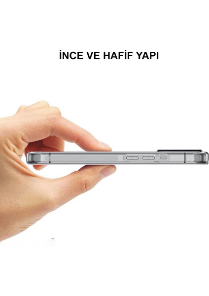 Apple iPhone 16 Plus Kapak Kamera Korumalı Tıpalı Şeffaf Silikon Kılıf