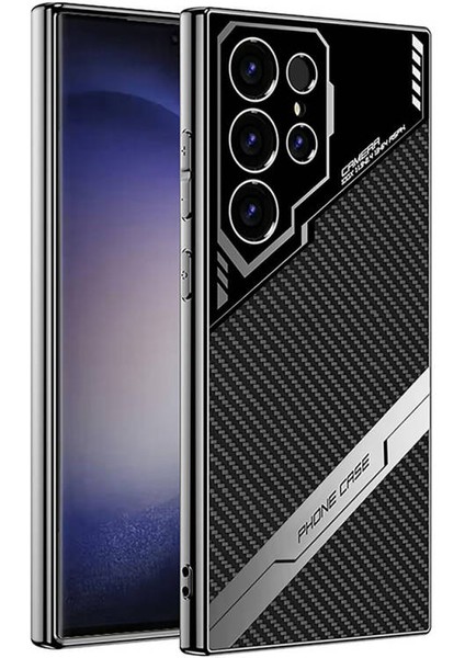 Samsung Galaxy S23 Ultra Kılıf Kamera Korumalı Karbon Tasarımlı Taylor Premium Kapak