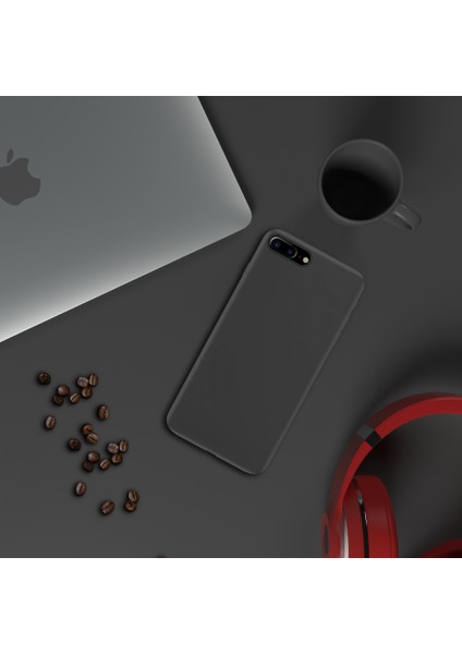 Apple iPhone 7 Plus İnce Mat Silikon Kılıf Siyah