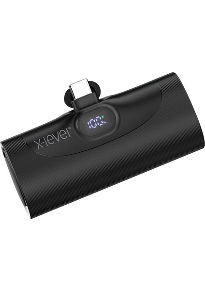 X-Powergo Usb-C 5.000 Mah Hızlı Şarj LED Ekranlı Siyah Powerbank