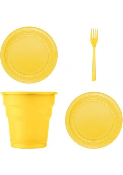 Plastik Tabak Bardak Çatal Seti 25 Li