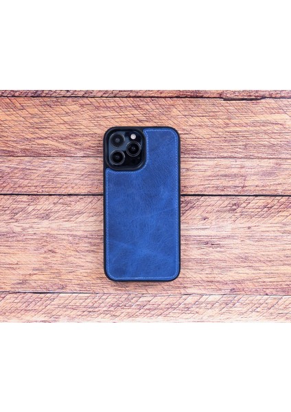 Apple iPhone 13 Pro Uyumlu Deri Cüzdanlı Kılıf Lacivert