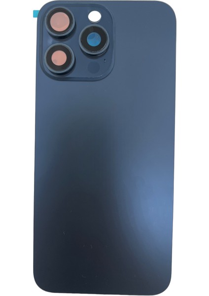 Apple iPhone 15 Pro Max Uyumlu Kamera Camlı Batarya Kapağı + Magsafe Flex