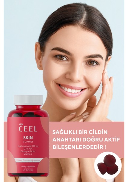 Vita Ceel Vegan Gummy Hyaluronic Acid Vitamin C Glutatyon Q10 Ala Biotin