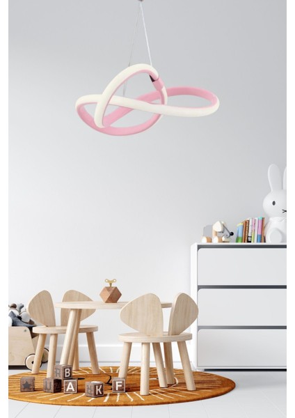 Bonna Modern Tekli Pembe Sarkıt LED Gün Işığı Power Ledli Salon Mutfak Oda Hol Ledli Avize