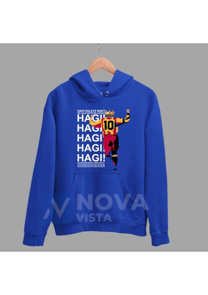 Biy Store Gheorghe Hagi 10 Numara Futbol Forma Baskılı Unisex Kapüşonlu Spor Sweatshirt