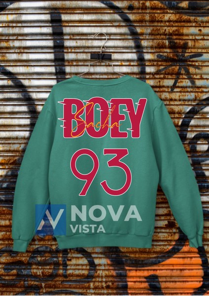 Biy Store Sacha Boey Futbol 93 Numara Forma Baskılı Unisex Bisiklet Yaka Spor Sweatshirt