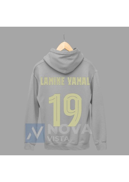 Biy Store Lamine Yamal Forma Baskılı Kadın Erkek Unisex Kapüşonlu Yeşil Sweatshirt