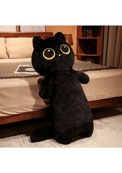 Yastık Kedi 50 cm Büyük Boy Siyah Renk Kedi Peluş Oyuncak Kawaii Sanrio Kitty Peluş Kuromi