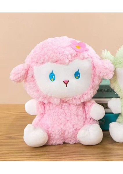 Pembe Kuzucuk Peluş 25 cm Tüylü 1 Adet Peluş Oyuncak