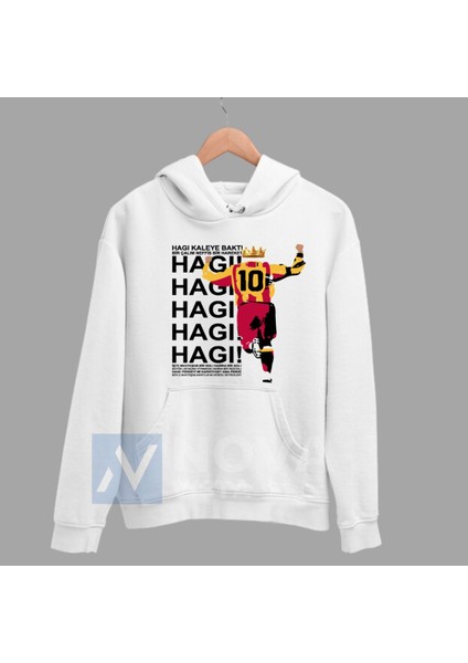 Biy Store Gheorghe Hagi 10 Numara Futbol Forma Baskılı Unisex Kapüşonlu Spor Sweatshirt